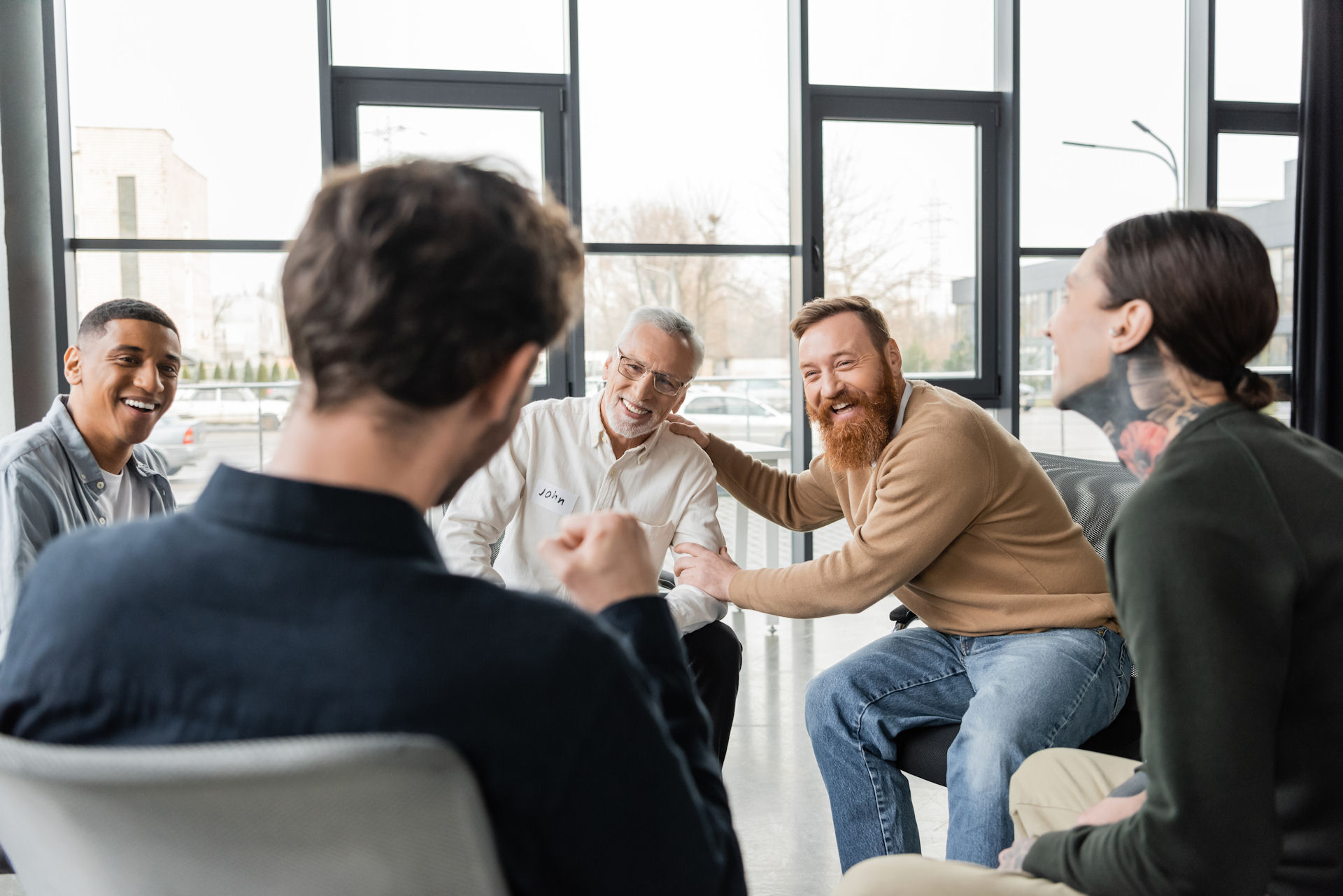 Group of men in alcohol detox